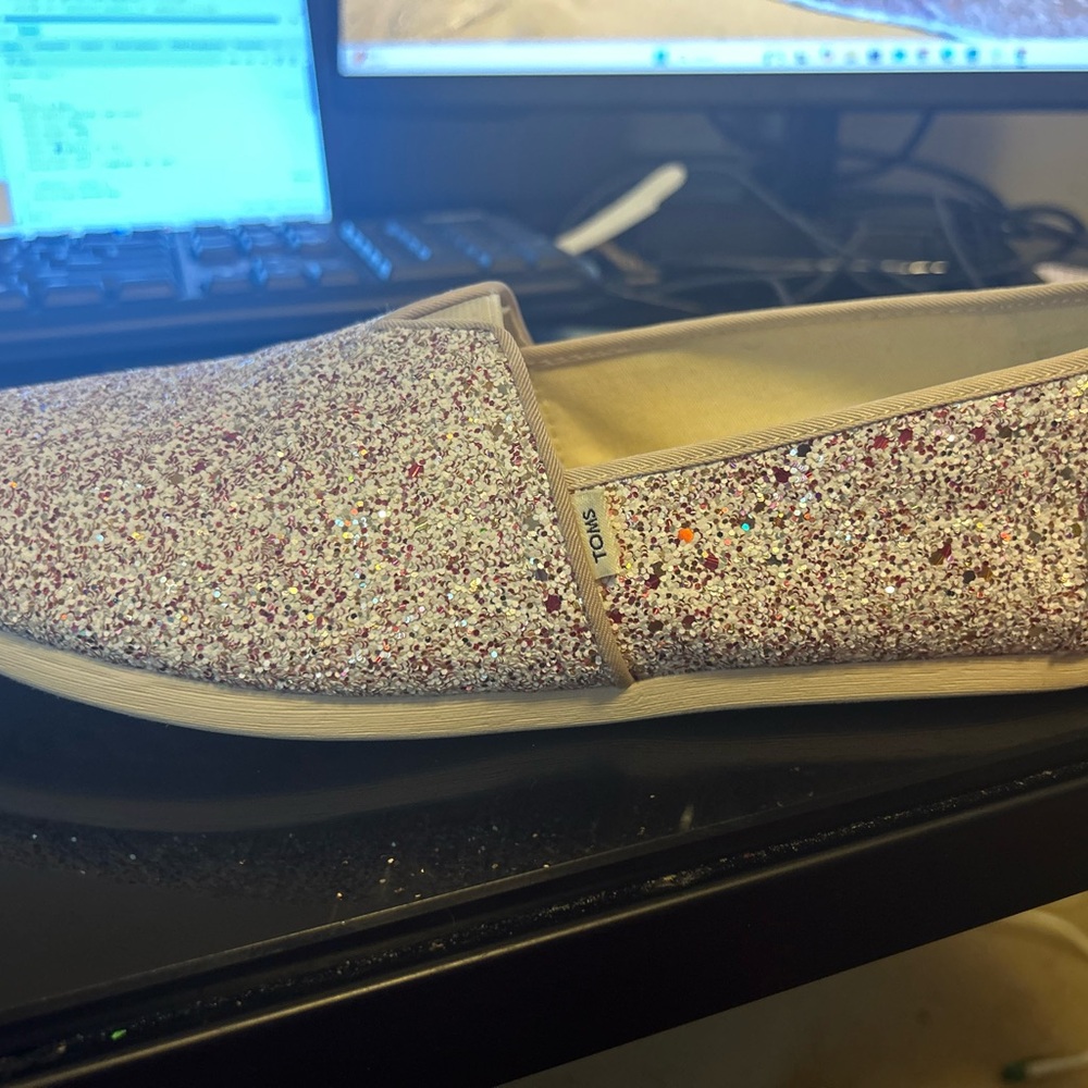 TOMS Beige Canvas Slip-Ons